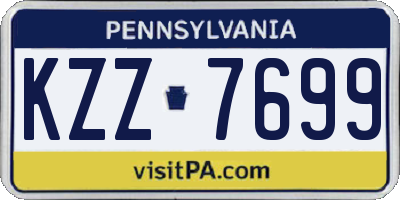 PA license plate KZZ7699