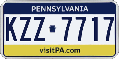 PA license plate KZZ7717
