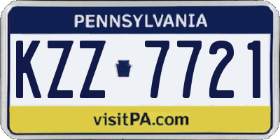 PA license plate KZZ7721