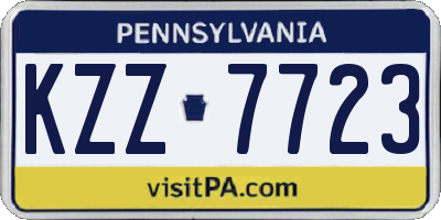 PA license plate KZZ7723