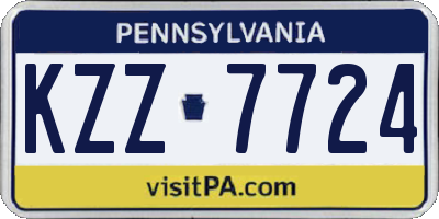 PA license plate KZZ7724