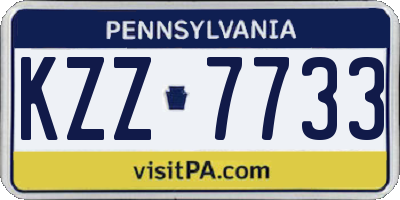 PA license plate KZZ7733