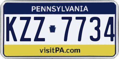 PA license plate KZZ7734