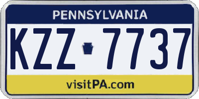 PA license plate KZZ7737