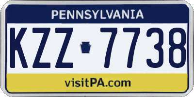PA license plate KZZ7738