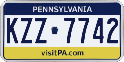 PA license plate KZZ7742