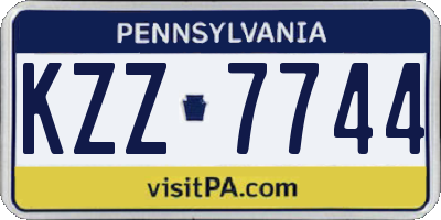 PA license plate KZZ7744