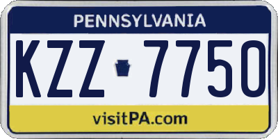PA license plate KZZ7750