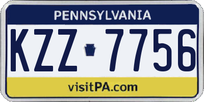 PA license plate KZZ7756