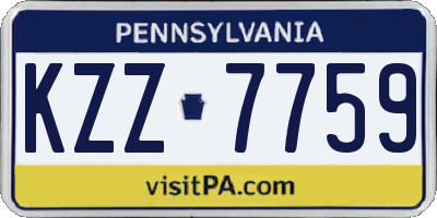 PA license plate KZZ7759