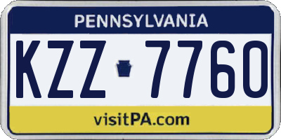PA license plate KZZ7760
