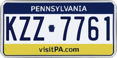 PA license plate KZZ7761