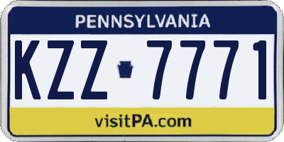 PA license plate KZZ7771
