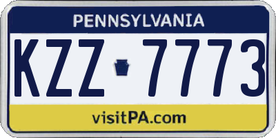 PA license plate KZZ7773