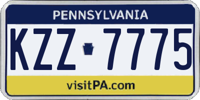 PA license plate KZZ7775