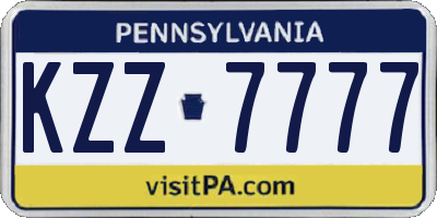 PA license plate KZZ7777