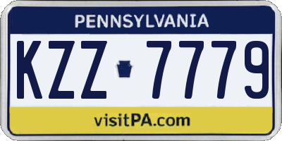 PA license plate KZZ7779