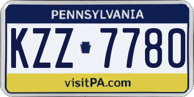 PA license plate KZZ7780