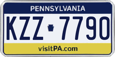 PA license plate KZZ7790