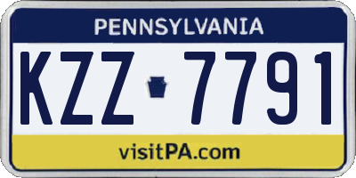 PA license plate KZZ7791
