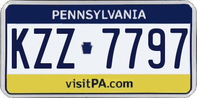PA license plate KZZ7797