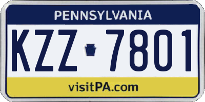 PA license plate KZZ7801
