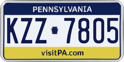 PA license plate KZZ7805