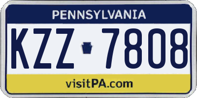 PA license plate KZZ7808