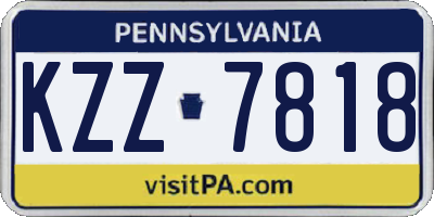 PA license plate KZZ7818