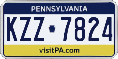 PA license plate KZZ7824