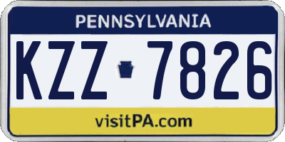 PA license plate KZZ7826