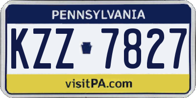 PA license plate KZZ7827