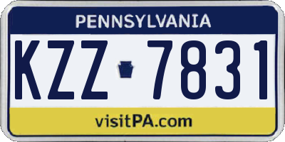 PA license plate KZZ7831
