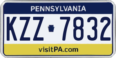 PA license plate KZZ7832