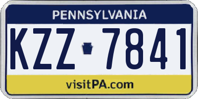 PA license plate KZZ7841