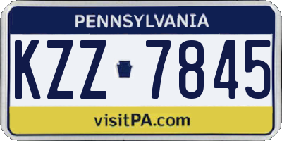 PA license plate KZZ7845