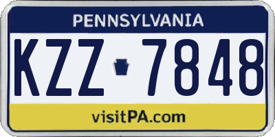 PA license plate KZZ7848