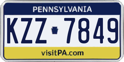 PA license plate KZZ7849