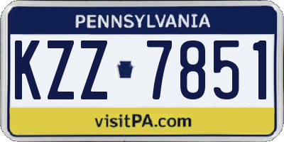 PA license plate KZZ7851