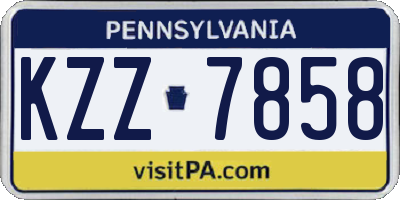 PA license plate KZZ7858