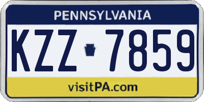 PA license plate KZZ7859