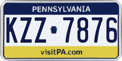 PA license plate KZZ7876