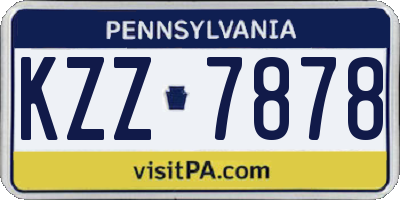 PA license plate KZZ7878