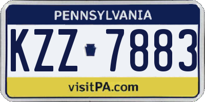 PA license plate KZZ7883