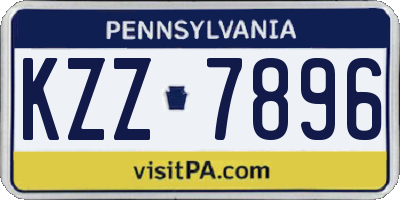 PA license plate KZZ7896