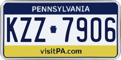 PA license plate KZZ7906