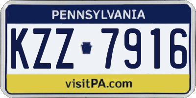 PA license plate KZZ7916