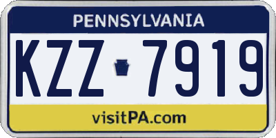 PA license plate KZZ7919