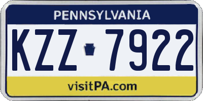 PA license plate KZZ7922