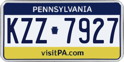 PA license plate KZZ7927